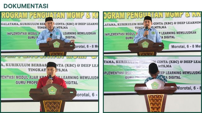 Pembukaan kegiatan MGMP & KKG Kantor Kemenag Kabupaten Pulau Morotai yang terpusat di MTs Negeri 1 Morotai.
